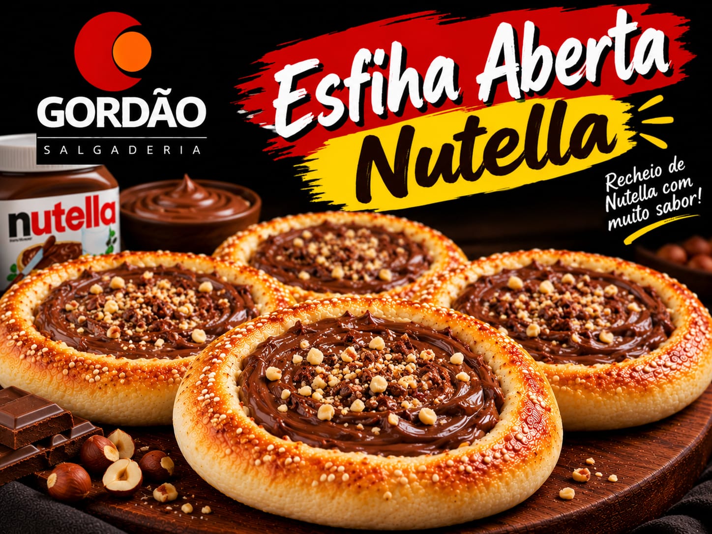 Esfiha aberta de nutella